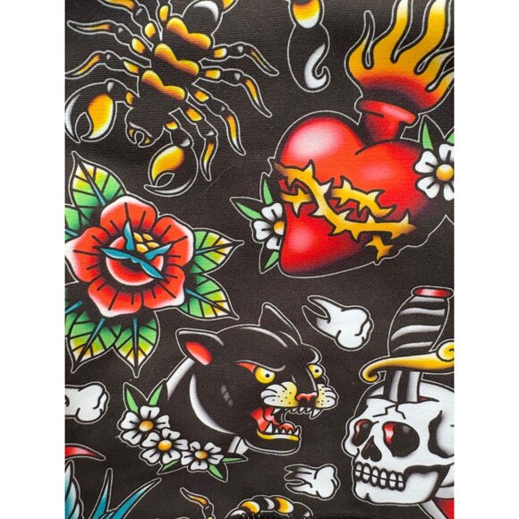 Peachy Athletic NWT “Tatted & Torn” Y2K Biker Workout Booty Shorts Size Medium - Picture 4 of 9